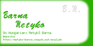 barna metyko business card