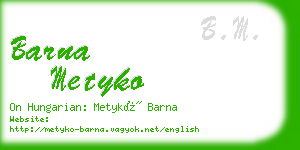 barna metyko business card